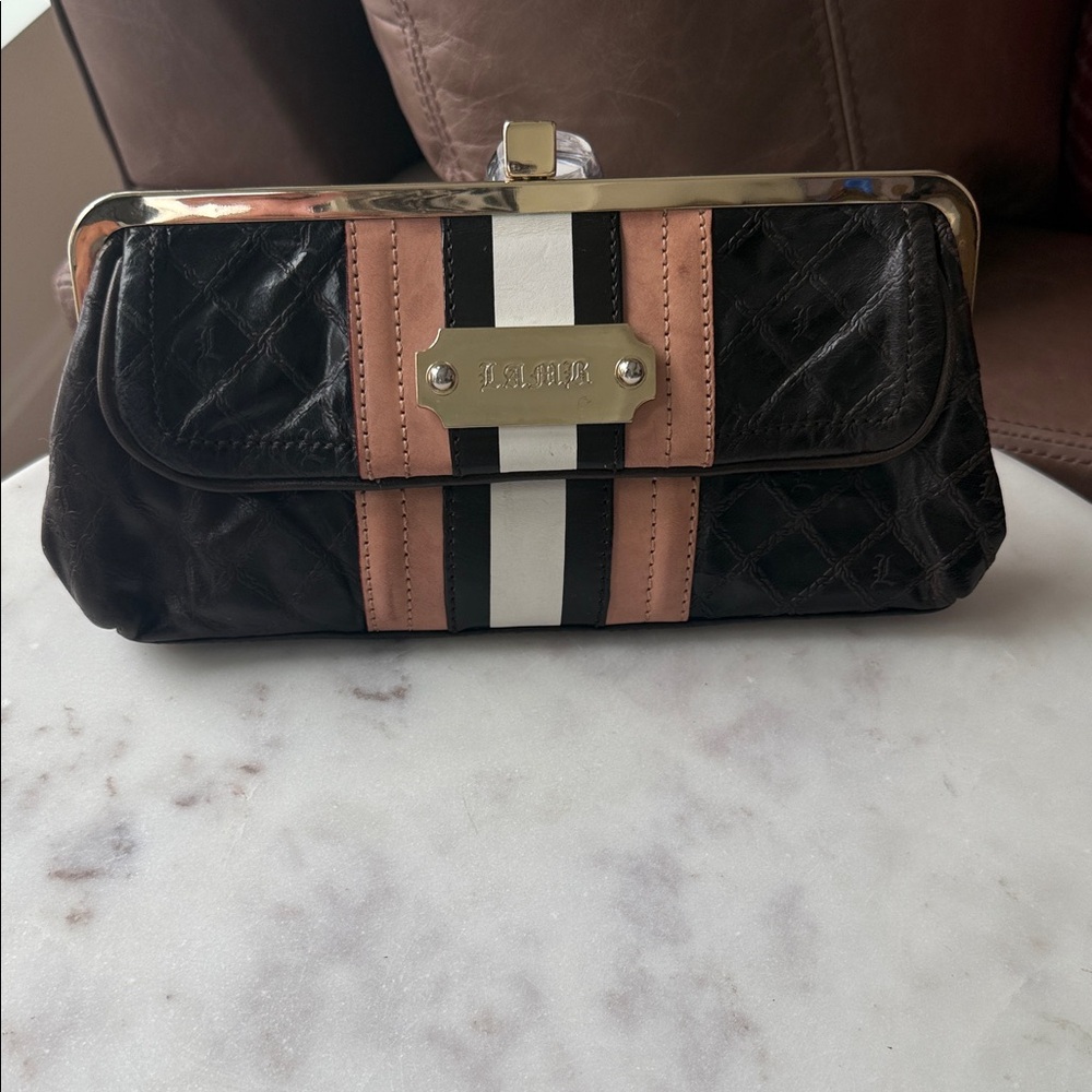 Vintage L.A.M.B. Brown and Tan Quilted Clutch